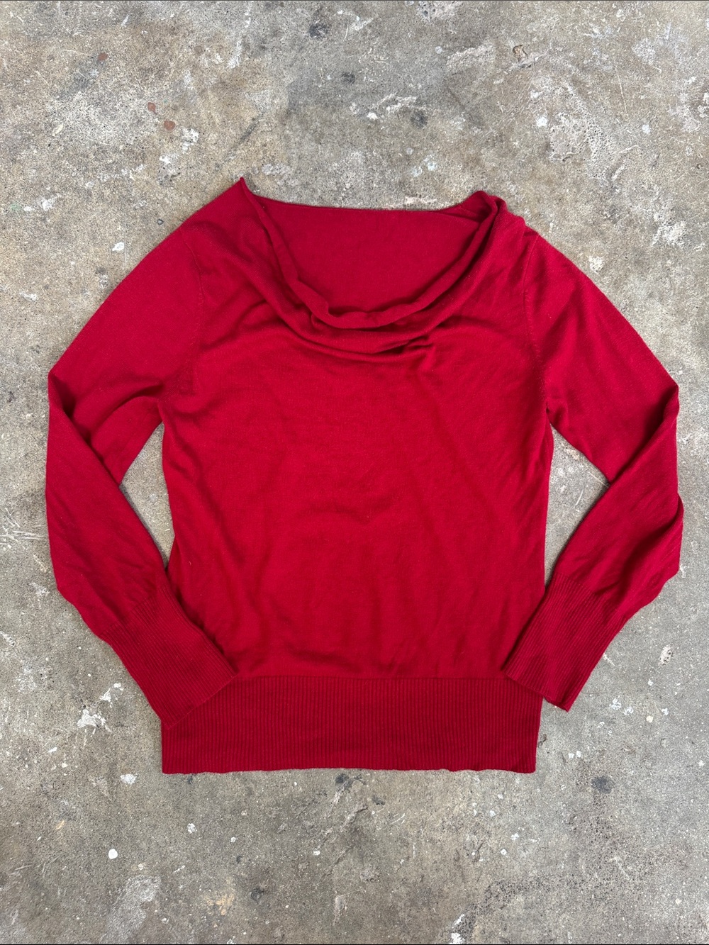Berry Red Cowl Neck Sweater